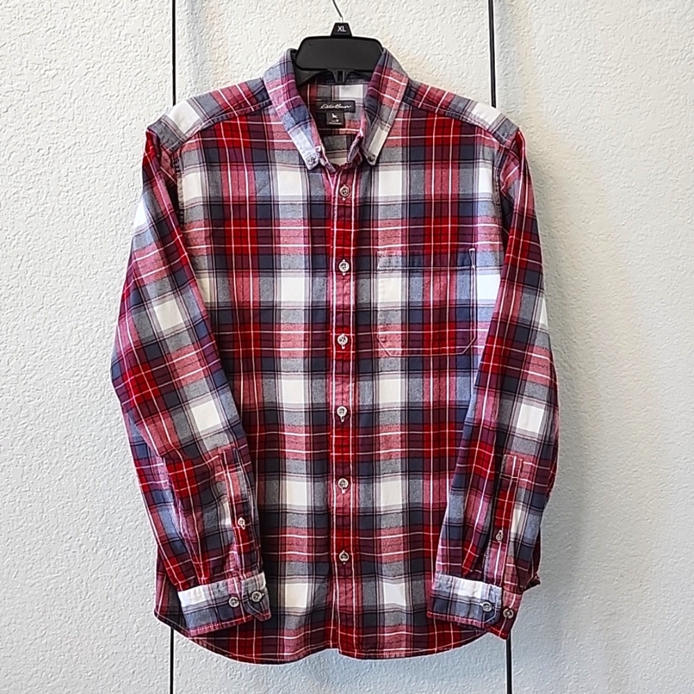 Eddie Bauer Men's Plaid Flannel Button down Medium